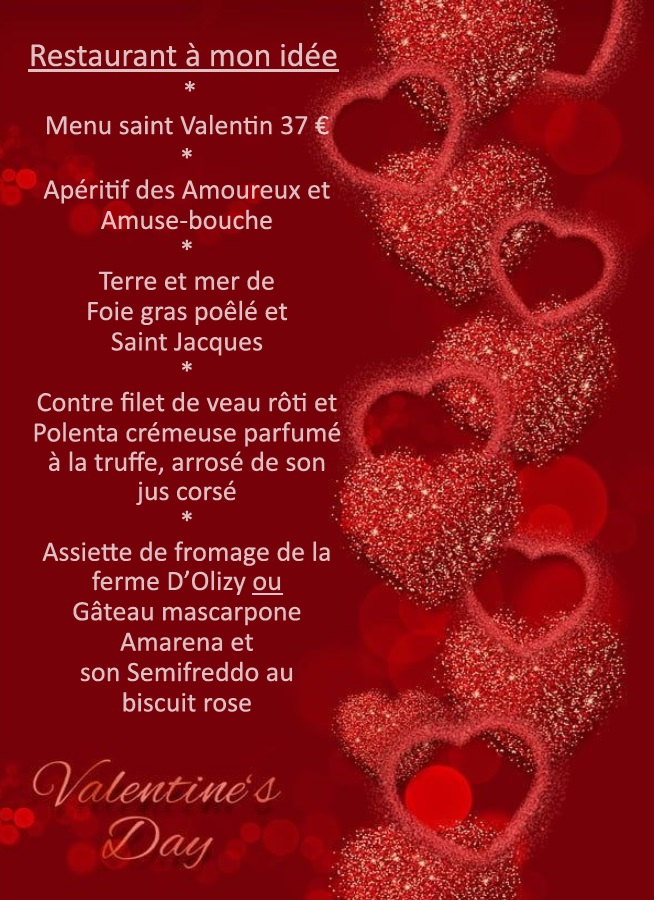 menu saint valentin 2025